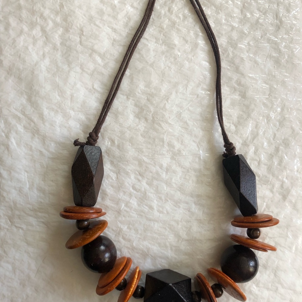 Brown and Black Beaded Necklace